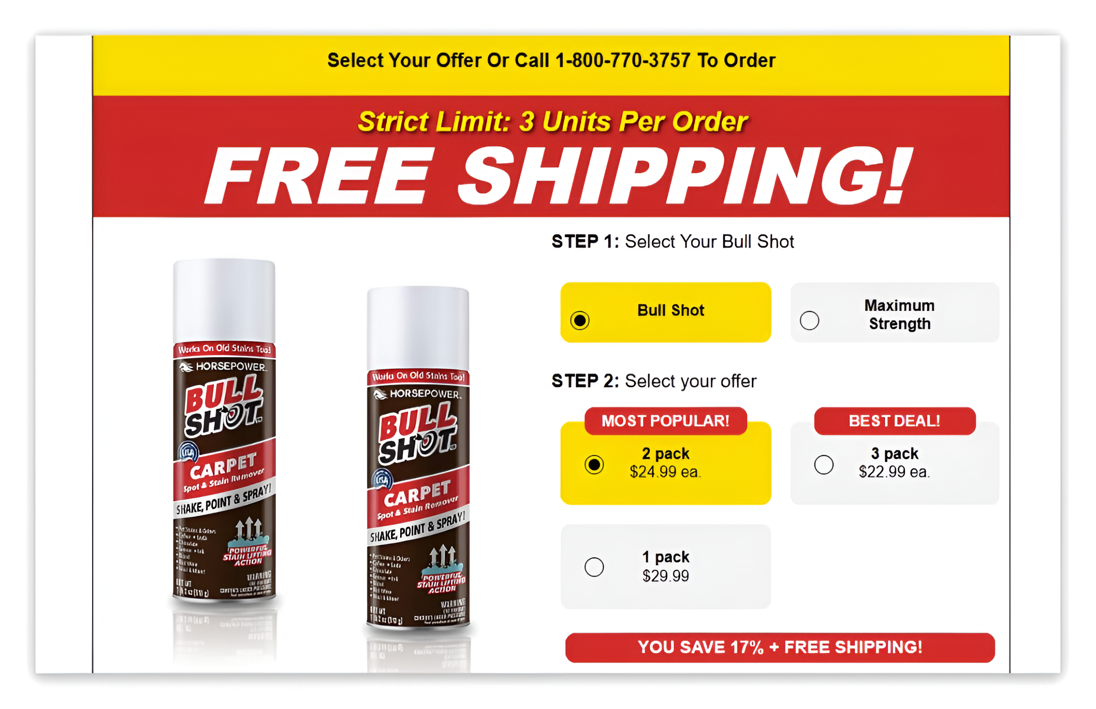 Bull Shot Carpet Cleaner detail page